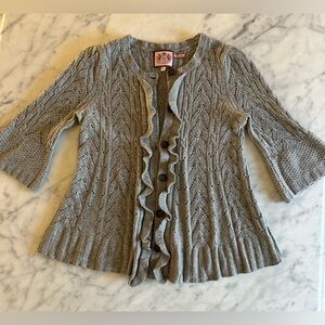 JUICY COUTURE Grey Cashmere Cardigan Sweater - Women’s Size M